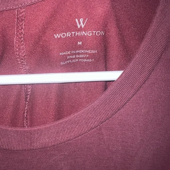 Worthington Maroon Berry Wrap Twist Dress - Picture 5 of 5